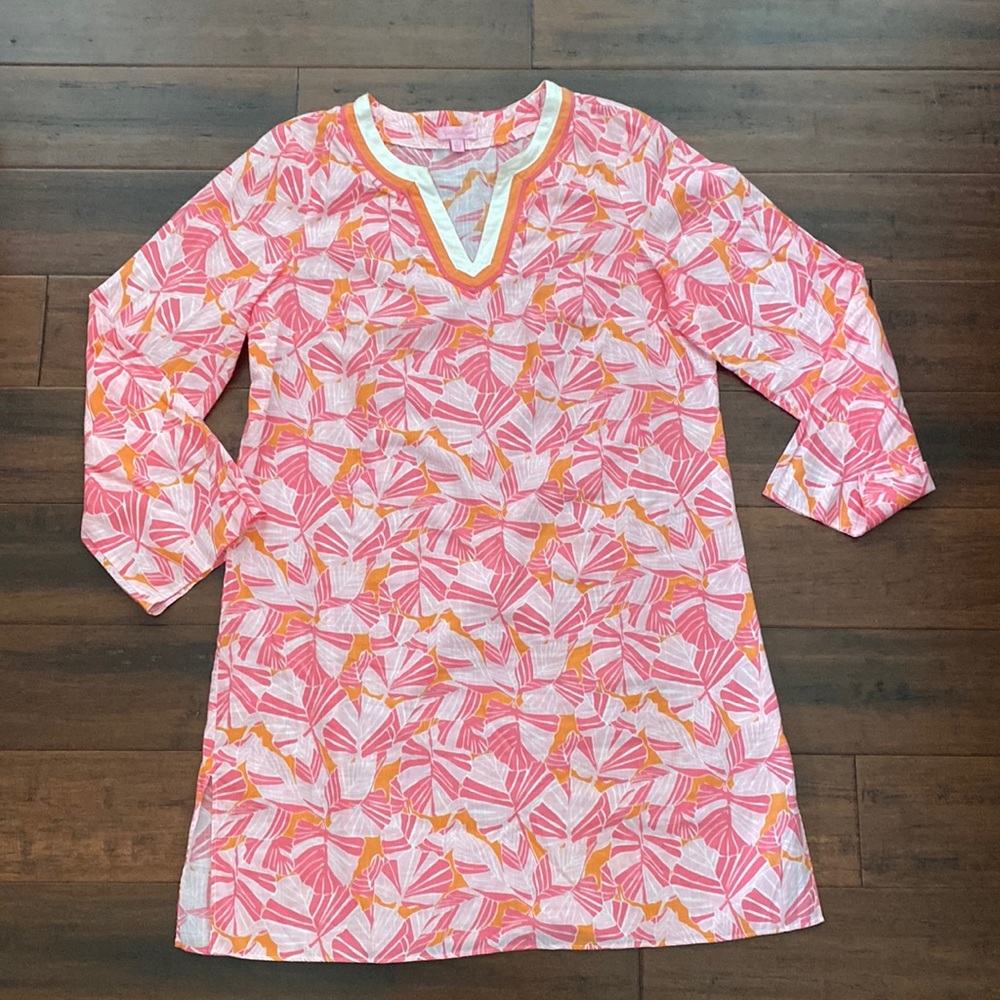 EUC Vintage Elina Pink Gator Alley Lilly Pulitzer Dress Tunic Large L